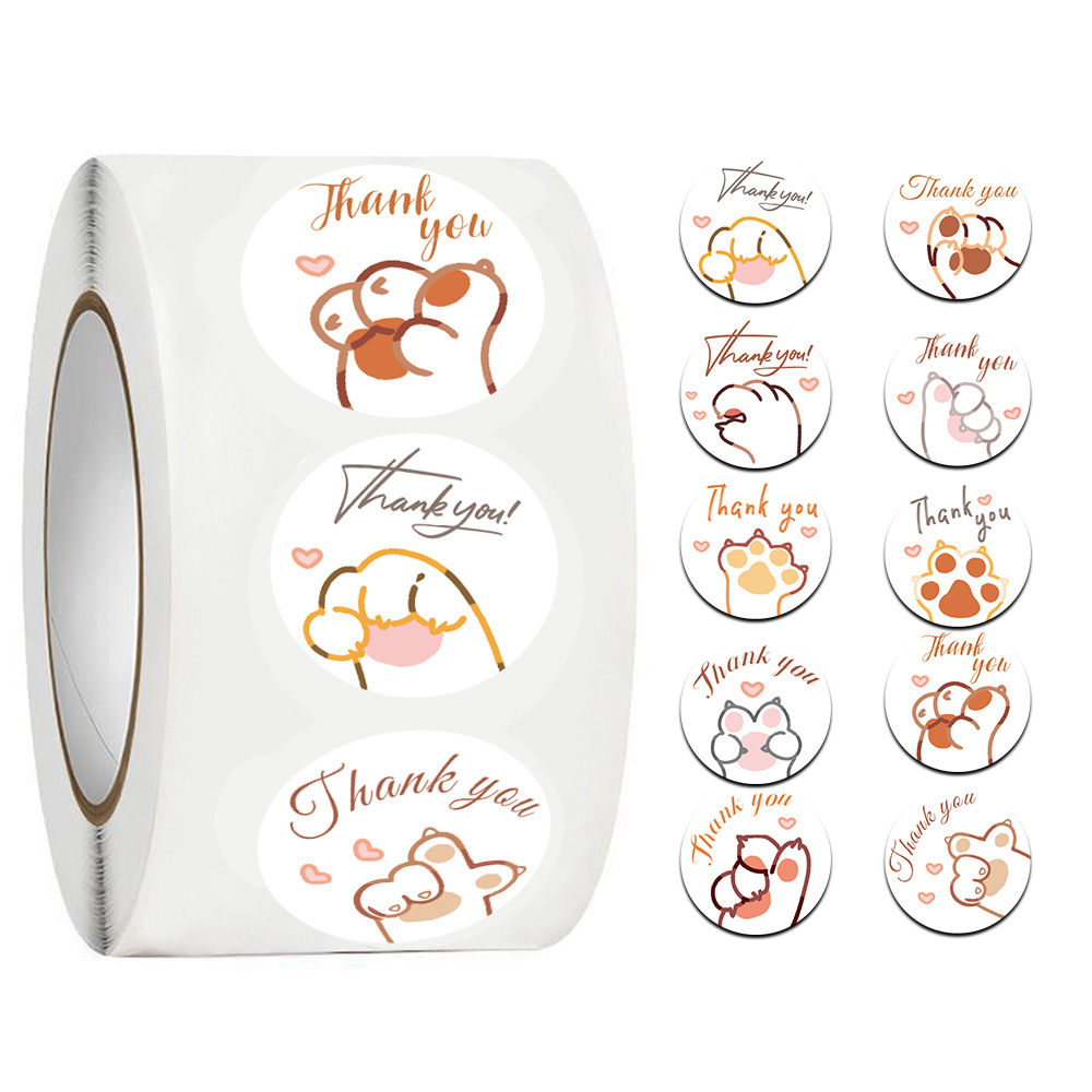 JCAC 500pcs/roll Cute Cartoon  - Sticker Label Roll 评论和价格