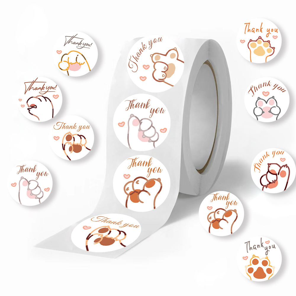 JCAC 500pcs/roll Cute Cartoon  - Sticker Label Roll 评论和价格